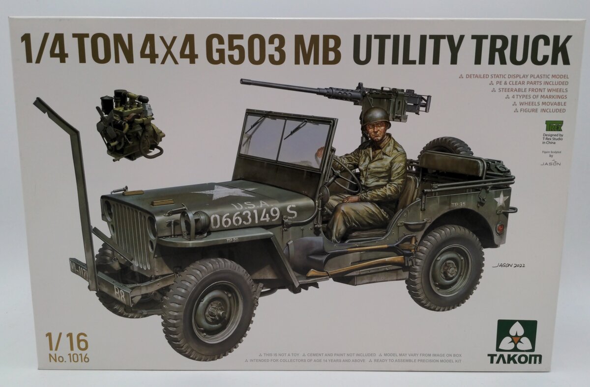 Takom 1016 1:16 1/4-Ton 4X4 G503 MB Utility Truck Plastic Model Kit