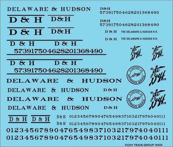 Tichy 10410N N Black Delaware & Hudson Roadname Railroad Decal Set
