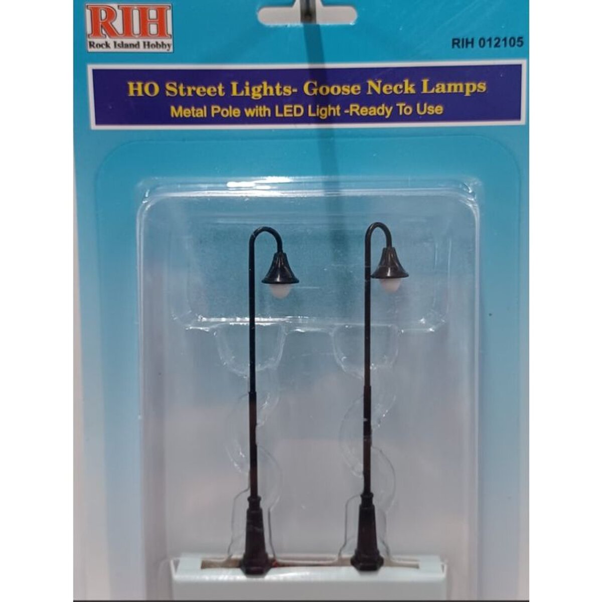 Rock Island Hobby 012105 HO Gooseneck Street Light (Pack of 2)