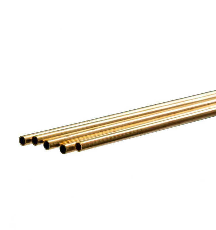 K&S 3923 5mm x 0.45mm x 1000mm Round Brass Tube (Pack of 5)