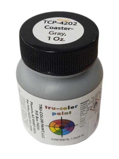 Tru-Color 4202 San Diego Coaster Gray RR Color Acrylic Paint - 1 oz. Bottle