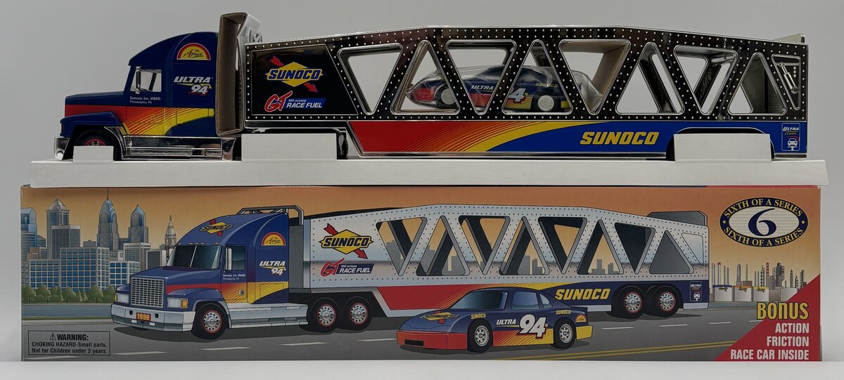 Sunoco 1999 1:38 Collector's Edition Ultra 94 Car Carrier Truck 6th of a Series