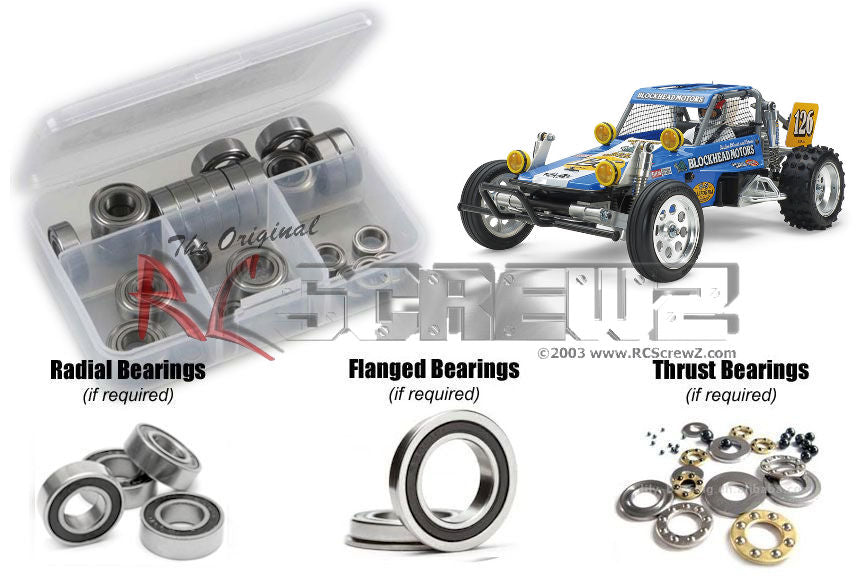 RC Screwz TAM237R Tamiya Wildone/Blockhead Motors Rubber Shielded Bearing Kit