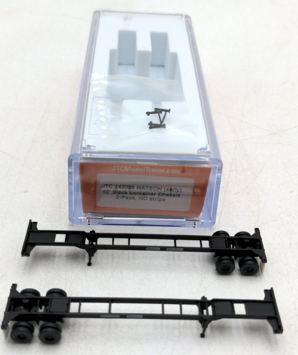 JTC Model Trains 142009 N Matson 40' Container Chassis Black 2pk