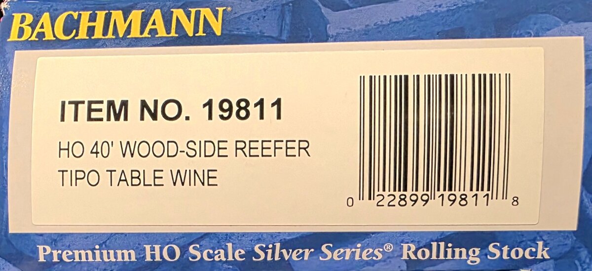 Bachmann 19811 HO Tipo Table Wine 40' Wood-Side Refrigerated Boxcar