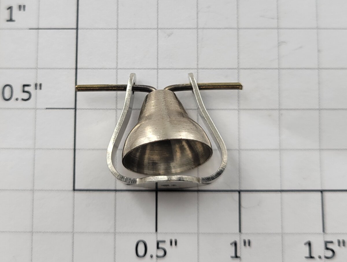 Lionel 390-66-1 Standard Gauge Ornamental Nickel Bell and Bracket-Complete