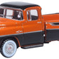 Oxford Diecast 87DP57004 HO Orange and Jewel Black 1957 Dodge D100 Pick Up Truck