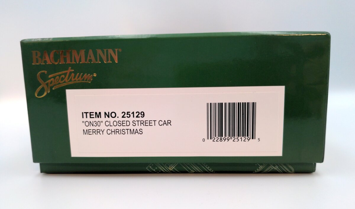 Bachmann 25129 On30 Merry Christmas Closed Street Car