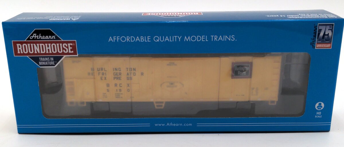 Roundhouse 87986 HO Burlington Route BRCX 50' Ex-Post Mechanical Reefer #5190