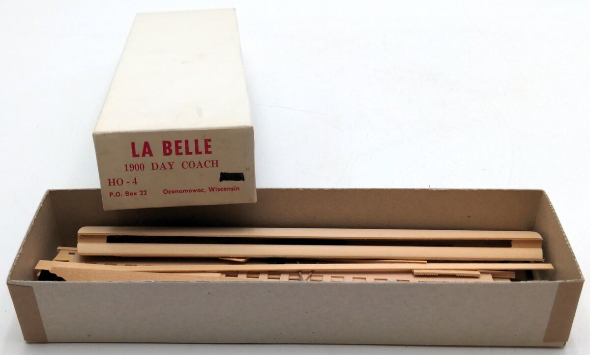 LaBelle Woodworking Co. HO-4 HO 1900 Day Coach Square Window Wood Kit