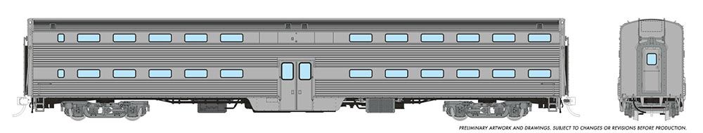 Rapido Trains 145099 HO Unlettered Painted Gallery Commuter Coach Car