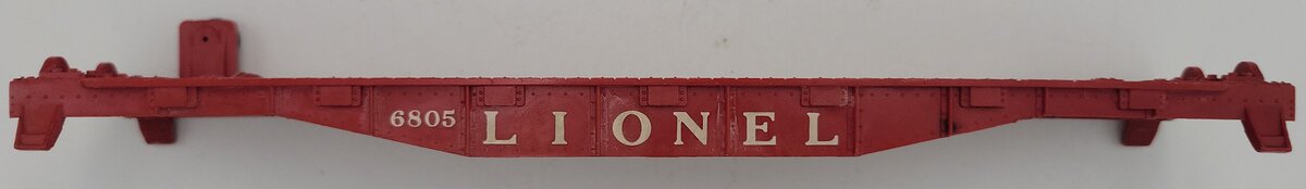 Lionel 6424-11 Red Atomic Disposal Flat Car Frame with Brake Wheel and w/o Rails