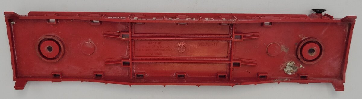 Lionel 6424-11 Red Atomic Disposal Flat Car Frame with Brake Wheel and w/o Rails