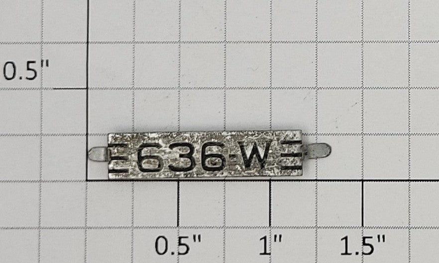 Lionel 636W-1 Nickel Nameplate with Tabs
