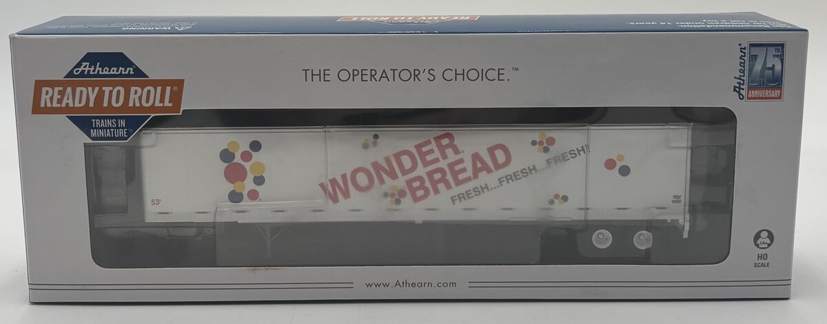 Athearn 72817 HO Wonder Bread RTR 53' Wabash Plate Trailer #61384