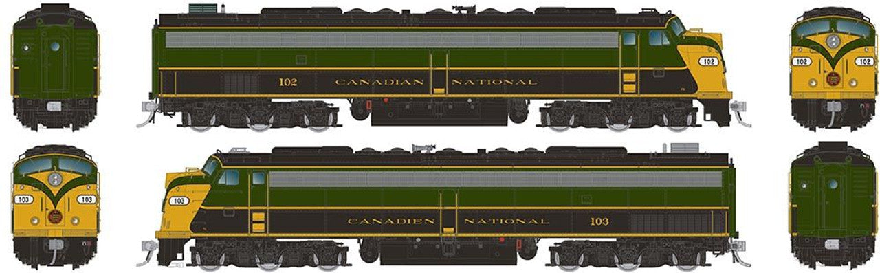 Rapido Trains 028315 HO CN EMD E8A & E8A Diesel Locomotive with HEP (Set of 2)