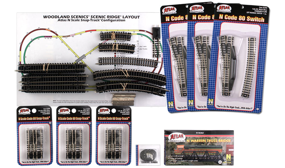 Woodland Scenics ST1182 N Scenic Ridge Track Pack