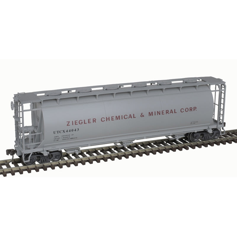 Atlas 20007187 HO Ziegler Chemical 3-Bay Cylindrical Hopper #44045