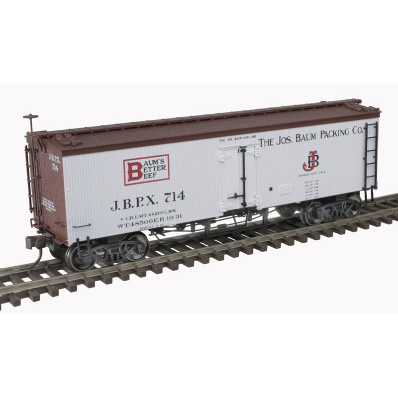 Atlas 20007196 HO Baum's Better Beef 36' Wood Reefer #715