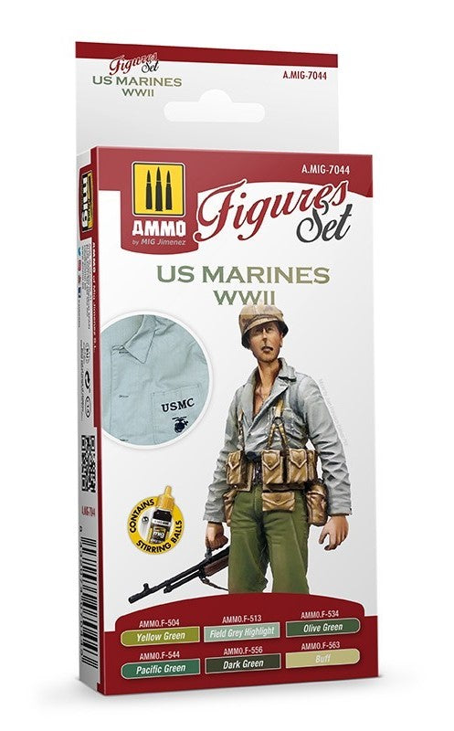 Mig Jimenez 7044 US Marines WWII Figures Acrylic Paints (Set of 6)