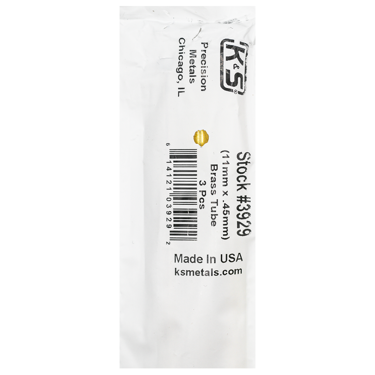 K&S 3929 11mm OD x 0.45mm Wall x 1 Meter Long Round Brass Tube (Pack of 3)