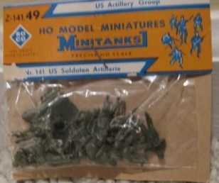 Roco Z-141.49 HO Scale MiniTanks United States Artillery Plastic Figure Set