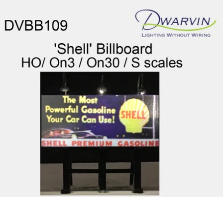 Dwarvin DVBB109-FP HO Unassembled Fiber-Lit Shell Oil Billboard
