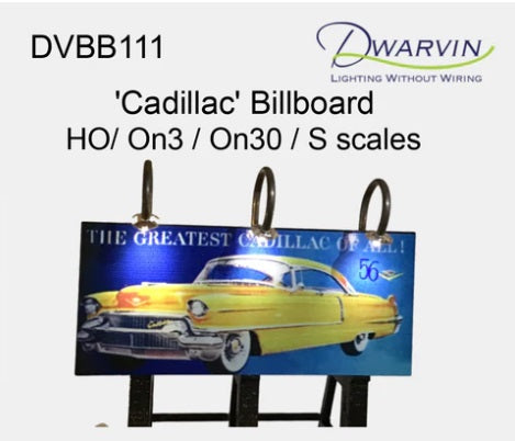 Dwarvin DVBB111-FP HO Unassembled Fiber-Lit Cadillac Billboard