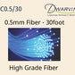 Dwarvin DVFC0.5/30 30ft, 0.5mm End Glow Fiber Optic Cable