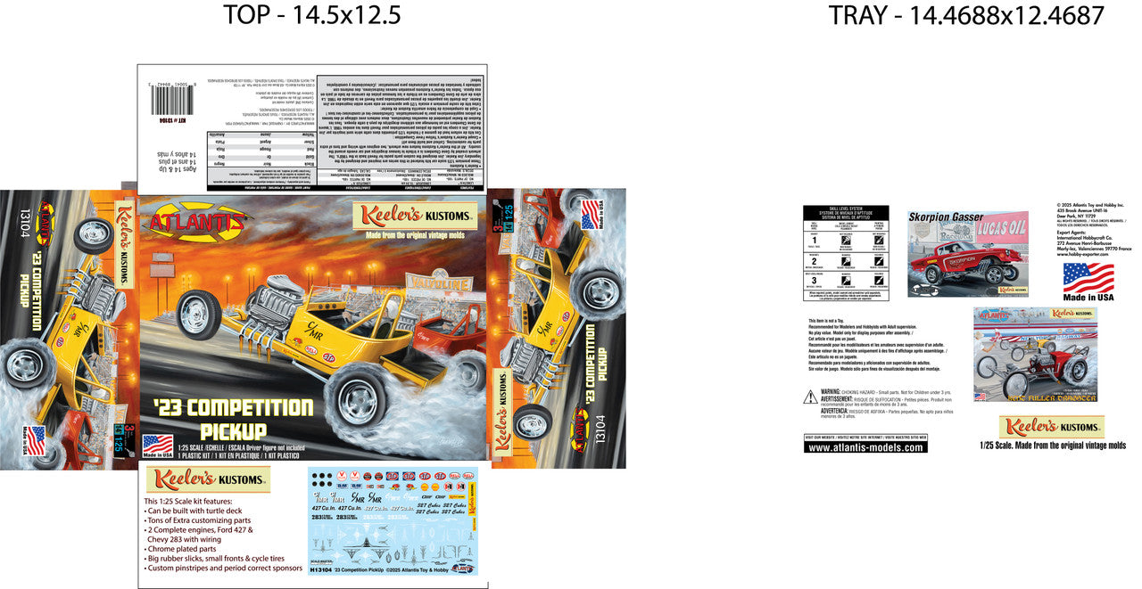 Atlantis Models 13104 1:25 Keelers Kustoms '23 Competition Pickup Model Kit