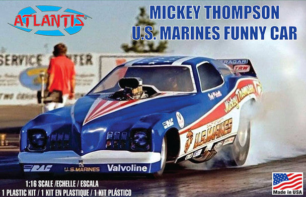 Atlantis Models H1499 1:16 Mickey Thompson Marines Funny Car Plastic Model Kit