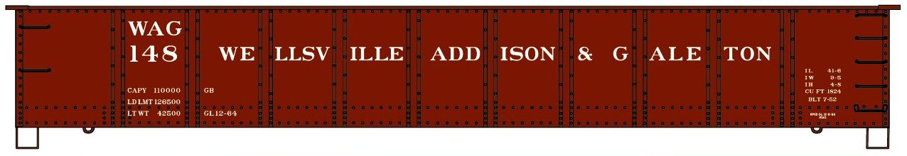 Accurail 81602 HO Wellsville Addison & Galeton 41' Steel Gondola