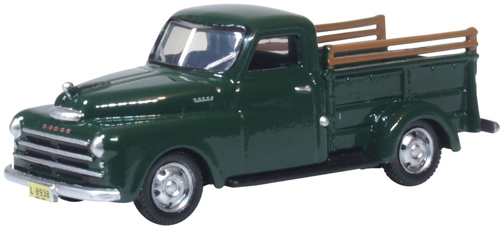 Oxford Diecast 87DP48002 HO Dark Green 1948 Dodge B-1B Pick Up Truck