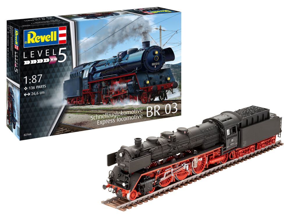 Revell of Germany 02166 1:87 BR03 Std Express Steam Loco & Tender Plastic Kit