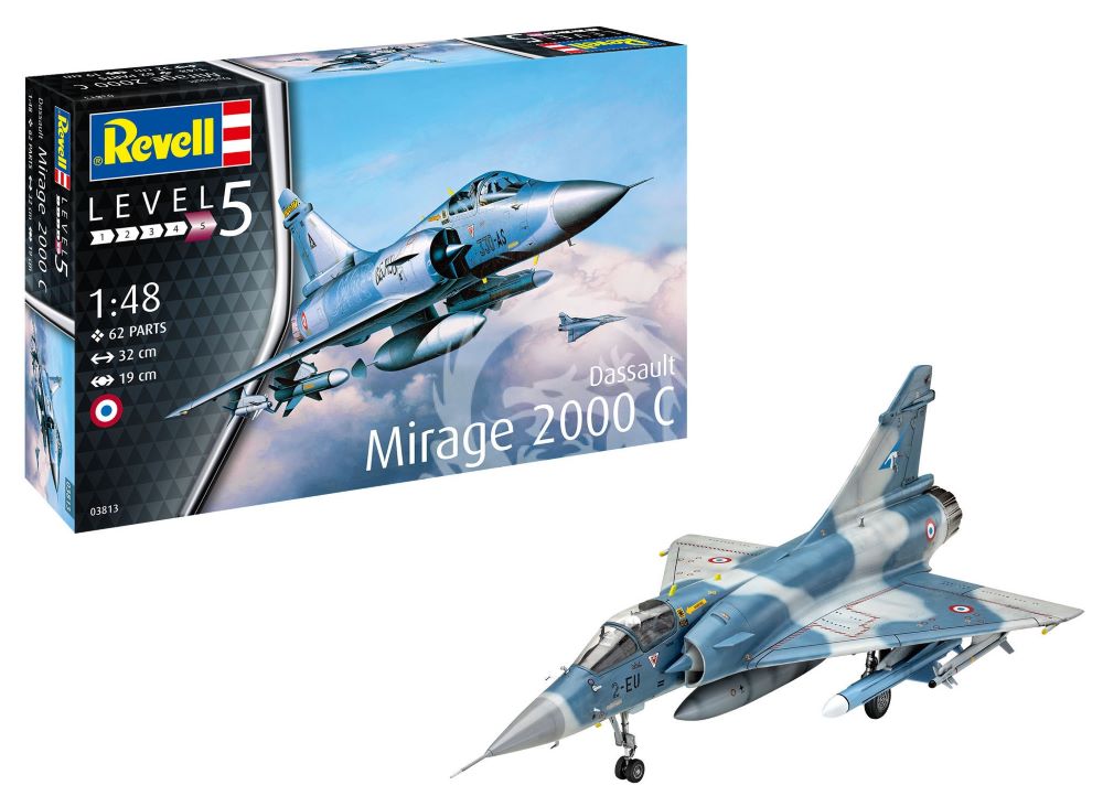 Revell of Germany 03813 1:48 Dassault Mirage 2000C Aircraft Plastic Model Kit