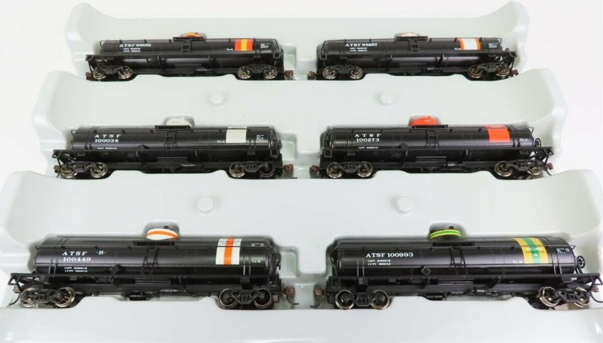 Athearn 73207 HO Santa Fe Single Dome Tank Car (Set of 6)