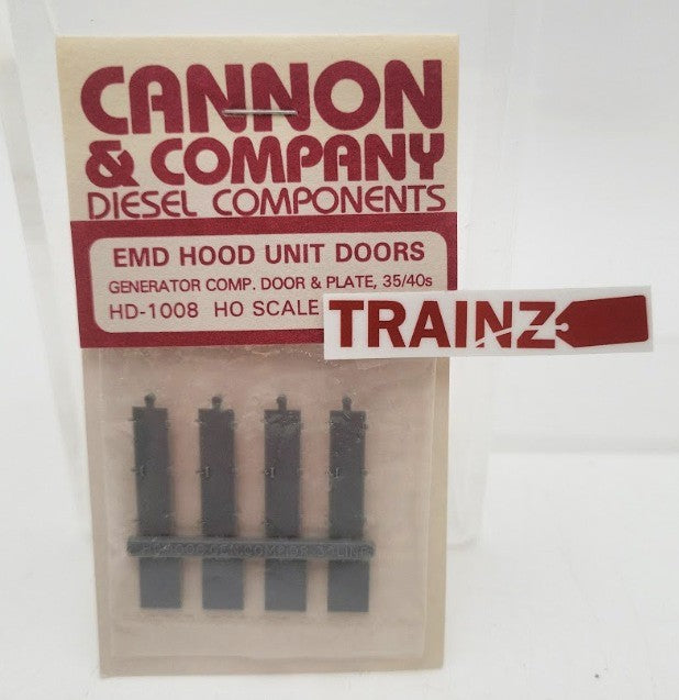 Cannon HD-1008 HO Scale EMD Hood Unit Doors Gen Comp Door & Plate 35/40's