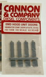 Cannon HD-1008 HO Scale EMD Hood Unit Doors Gen Comp Door & Plate 35/40's
