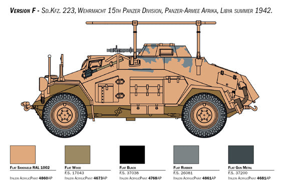 Italeri 15769 1:56 Sd. Kfz. 222/223 Military Vehicle Model Kit