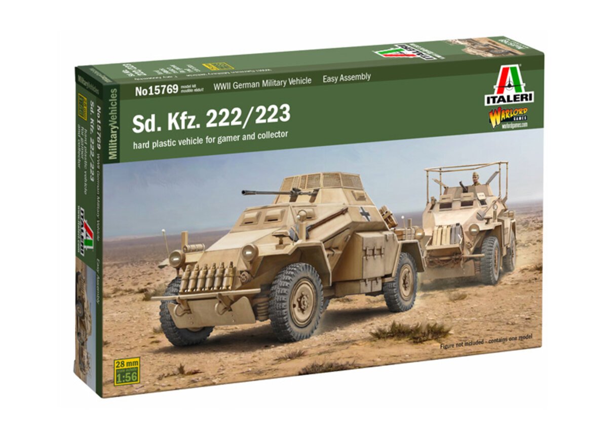 Italeri 15769 1:56 Sd. Kfz. 222/223 Military Vehicle Model Kit