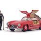 Schuco 450376600 1:43 Mercedes Benz 300 SL Diecast Car with Ski Figure