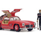 Schuco 450376600 1:43 Mercedes Benz 300 SL Diecast Car with Ski Figure