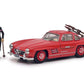 Schuco 450376600 1:43 Mercedes Benz 300 SL Diecast Car with Ski Figure