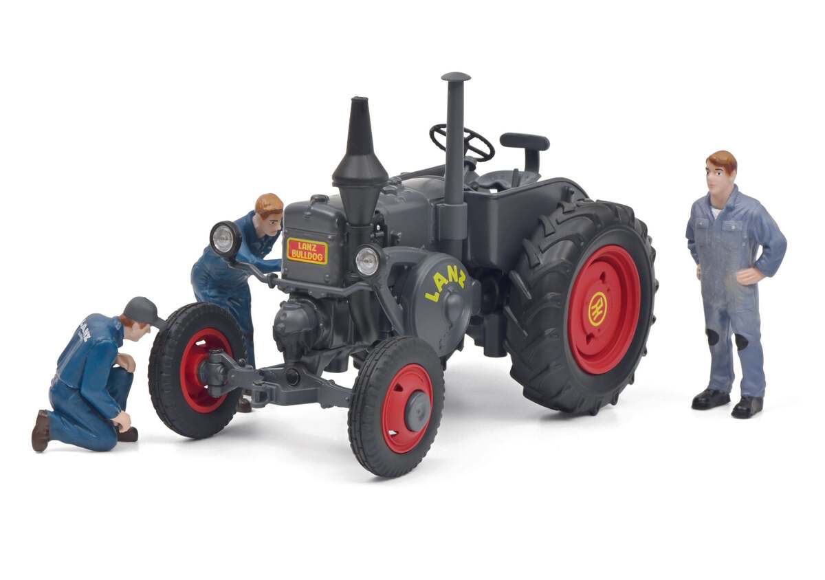 Schuco 450785900 1:32 Lanz Bulldog Tractor with VW T1 Service Van & Figure Set