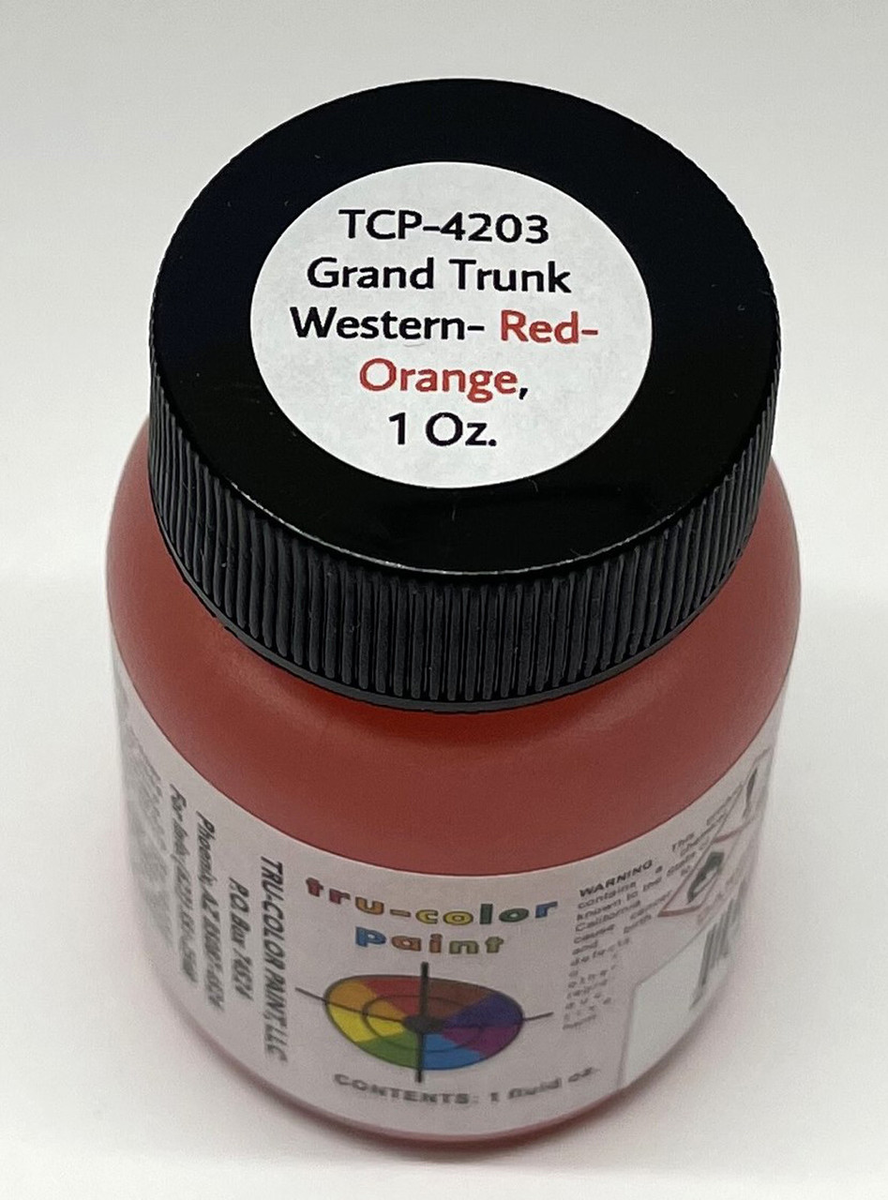 Tru-Color TCP-4203 GTW Red-Orange Railroad Color Acrylic Paint - 1 oz Bottle