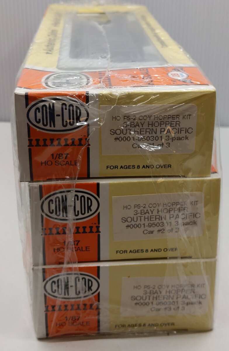 Con-Cor 0001-950301 HO Southern Pacific PS-2 Cov 3-Bay Hopper Kit (Set of 3)
