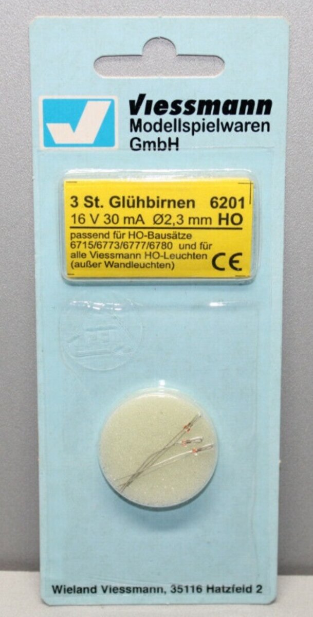 Viessmann 6201 HO Light Bulbs 16 V 30mA 0 3/32