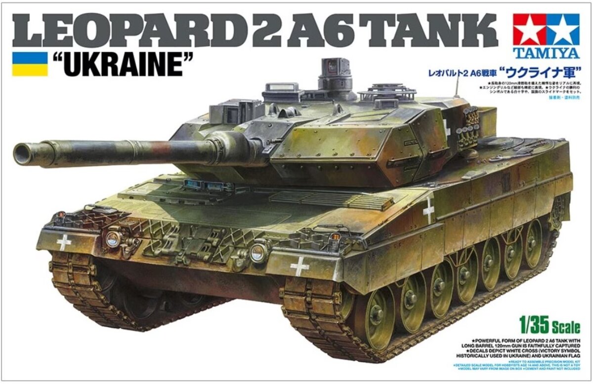 Tamiya 25207 1:35 Leopard 2 A6"Ukraine" Military Tank Model Kit
