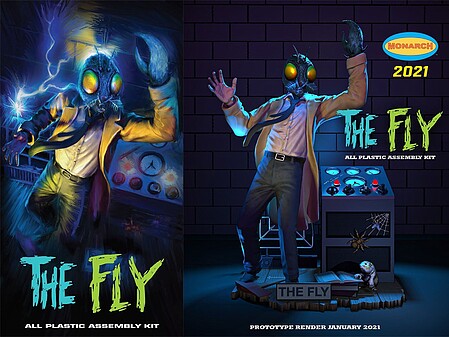 Monarch Model Company 451G 1:8 The Fly Glow in the Dark Figure Plastic Model Kit