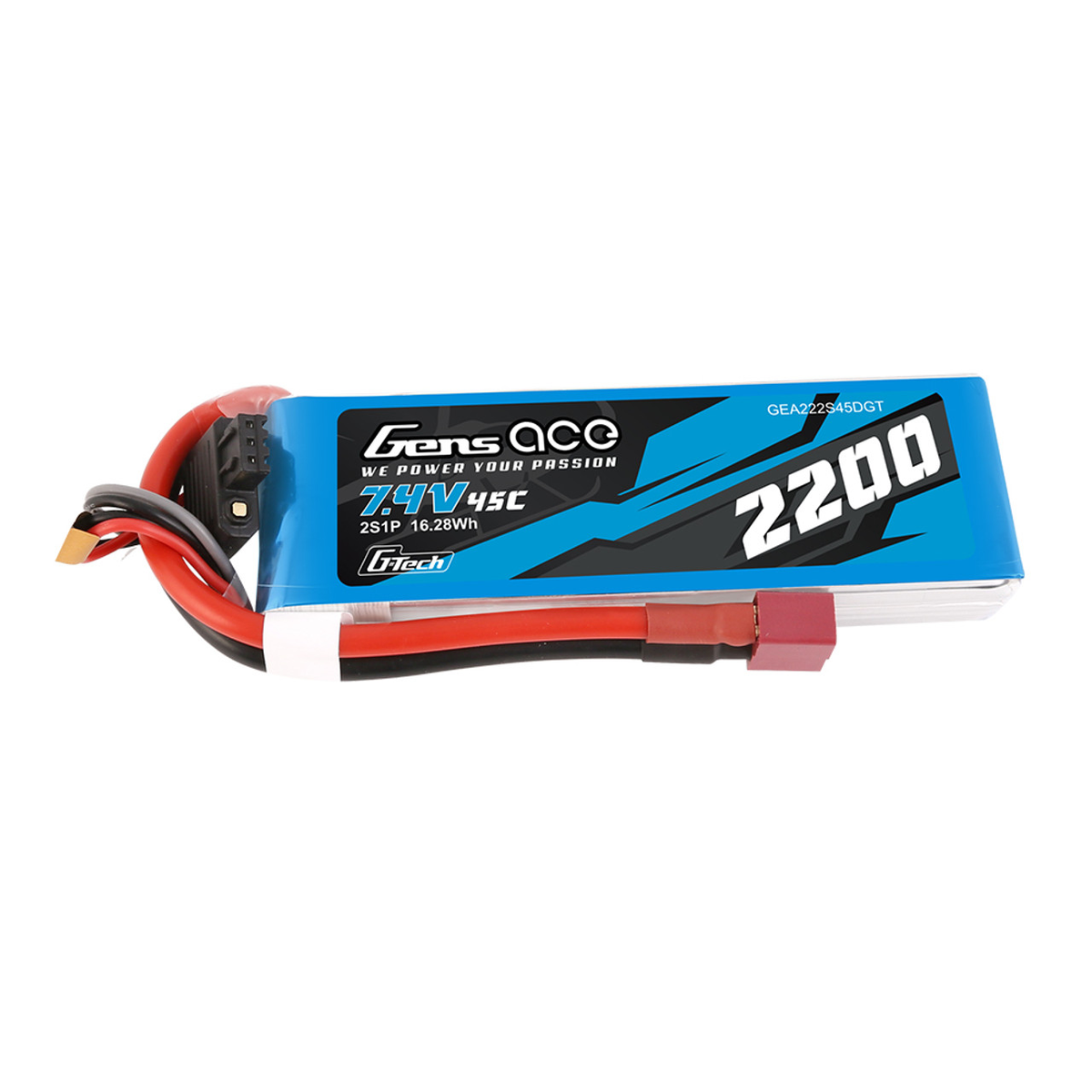 Gens Ace GEA222S45DGT 2S G-Tech Smart LiPo Battery 45C with T-Style Connector